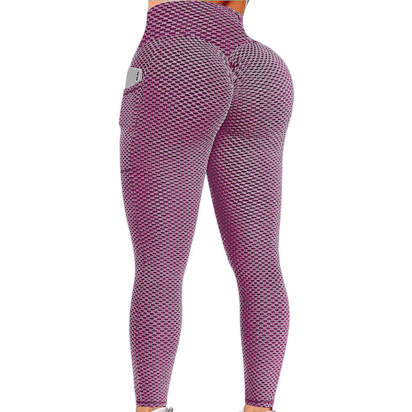 Tflycq Womens Stretch Yoga Leggings Fitness Løpe Gym Sport Full Lengde Active Pants Pink L