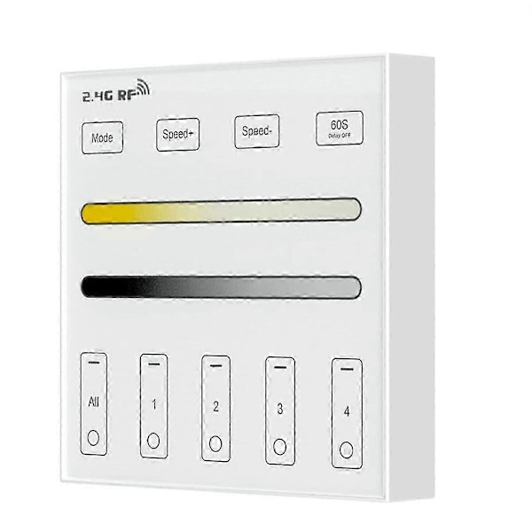 2.4G RF 4 Zone 86 Panel /CCT Smart LED Controller Dual Farvetemperatur Touch Controller til LED Lysstyring