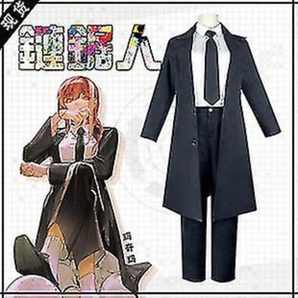 Chainsaw Man Machima Cos Suit Motorsågsman Demon Hunter Pava Long Windbreaker Cosplay kostym XXL