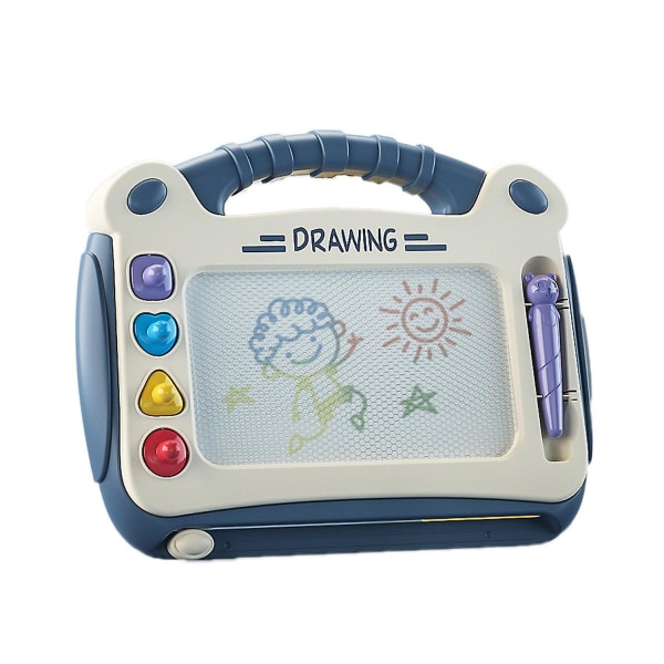 Børnemagnetisk tegnebræt Farverigt sletbart Doodle Board Maleri Pædagogisk legetøj Gaver Blue