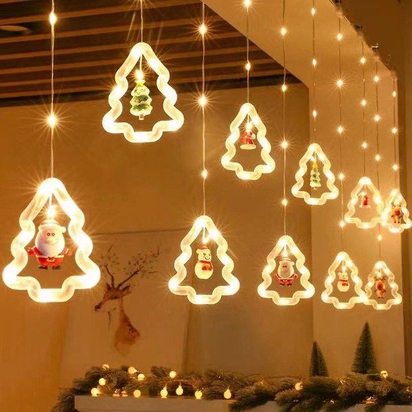 Nydelig julelysstreng med 10 ringer usb-plugg Julevindu dekorative lys til stuen Circle