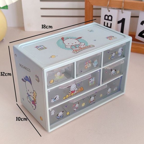 Sanrio Kuromi Kawaii Anime Sticker Tillbehör Gör-det-själv förvaringsbox Pochacco