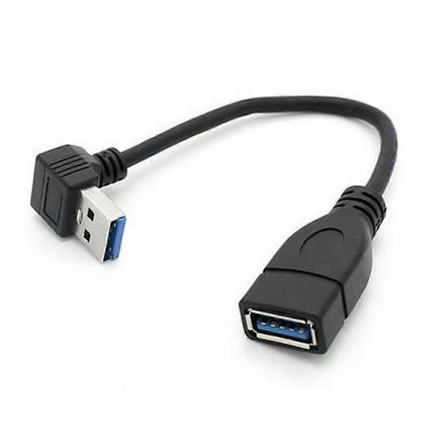 Usb 3.0 Vinkel 90 Graders Forlængerkabel Han til Hun Adapterledning Data Ned