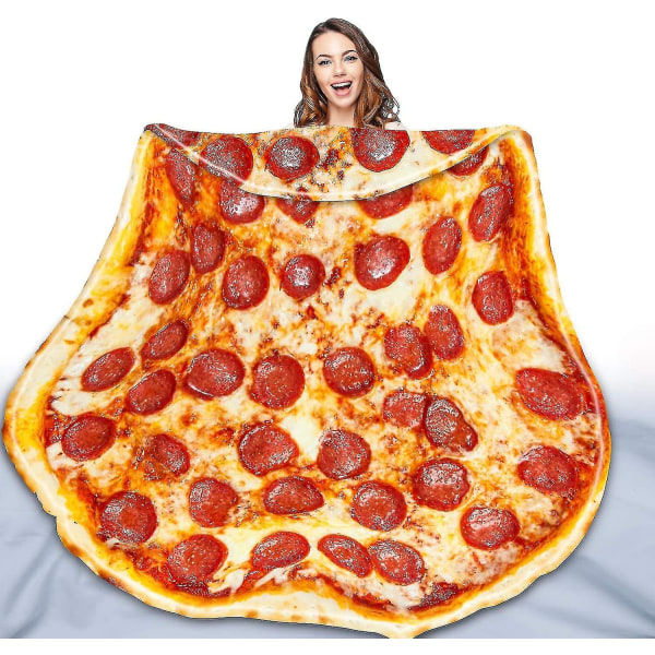 Pizzateppe dobbeltsidig for voksne og barn, kjempemorsomt realistisk matteppe, nyhet