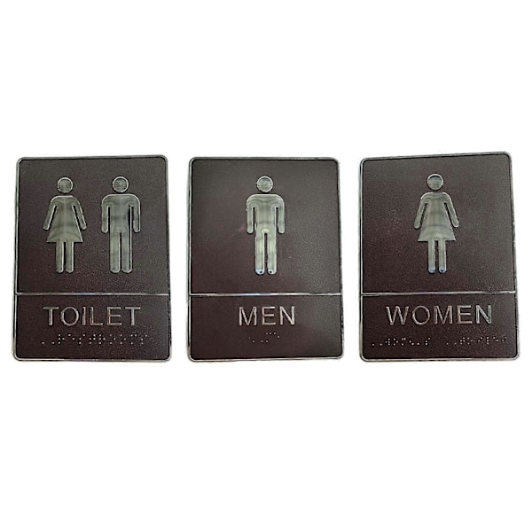 Man&Woman WC Dekaler Toalettskyltar Toalett Skylt Plakett Silver