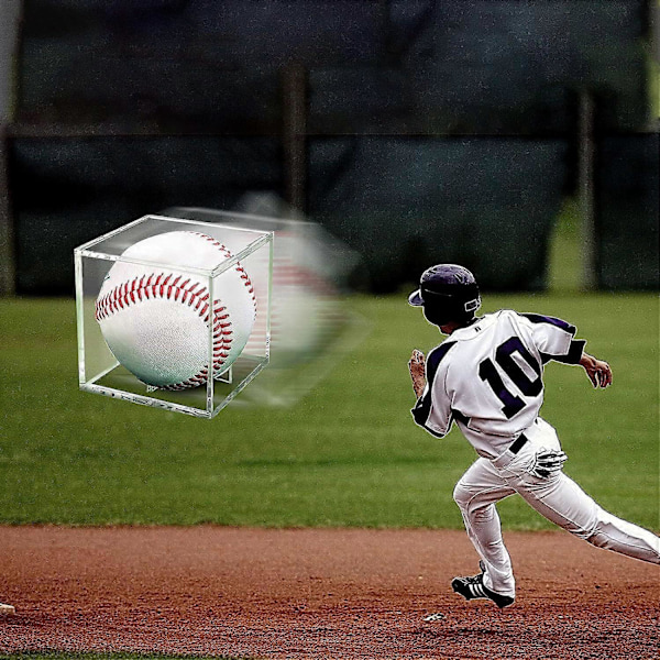 Baseboll Display Case UV-skyddad Akryl Klar Basebollhållare Fyrkantig Kub Bollskydd Memorabilia Autograf Display Box för Officiell Storlek Baseboll