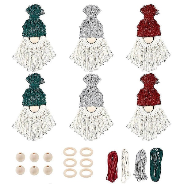 6 Set Diy Joulupukki Setti Diy Joulupukki Joulukuusen Koristeluun Joulukuusen Ripustettavat Tontut Joulupukki Tonttu Joulu