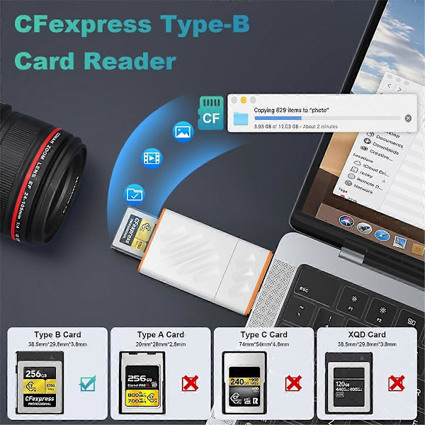 USB3.2 10Gbps CFexpress Typ B Minneskortläsare