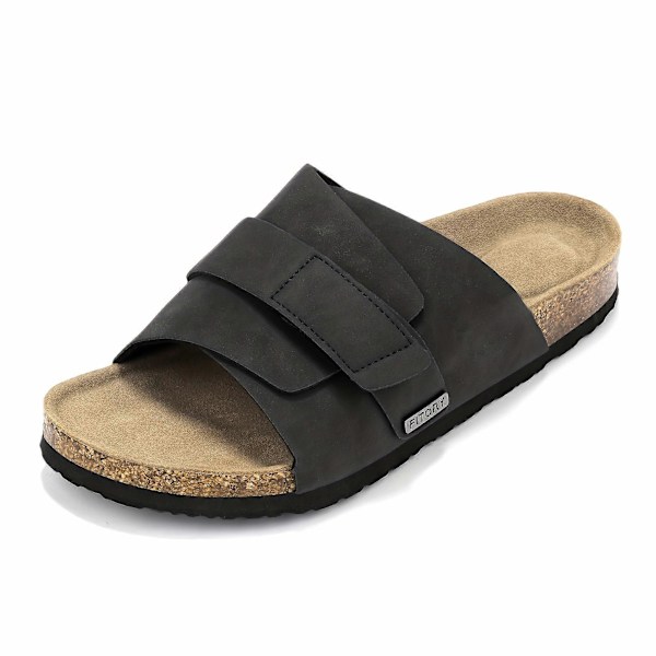 Nya modeller Herr Korkfotbädd Sandaler, Justerbara Tofflor för Sommar Brun Storlek 43-44