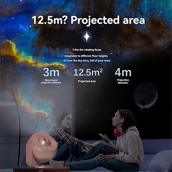 Projektor Natlampe Planetarium Projektor 360 Graders Rotation Stjerneprojektor Lampe til Soveværelse Stjernebarn