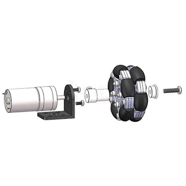 2 kpl 58 mm muovinen Omni-pyörä robotti-servomoottorille Omni-pyörä 14135