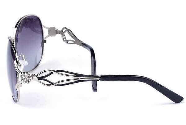 Wekity Dame Polariserede Runde Solbriller med UV-beskyttelse, sort