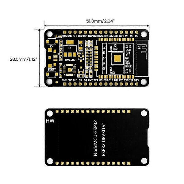 HW 463C ESP WROOM 32 Utvecklingskort 2.4GHz WiFi Dubbla Kärnor Mikrokontroller