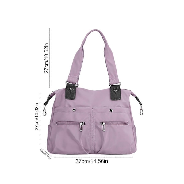 Canvas Tote Bag Vattentät Nylon Multi Ficka Axelväskor Laptop Arbetsväska
