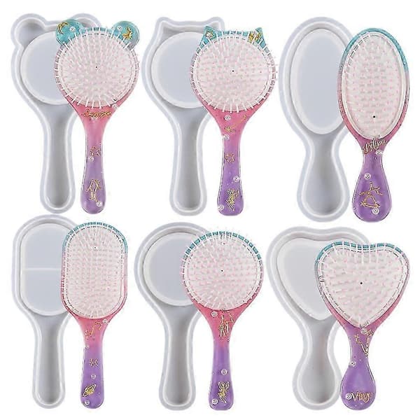 Kam Silikoneforme Søde Hårbørste Fremstillingsforme til DIY Resin Paddle Comb