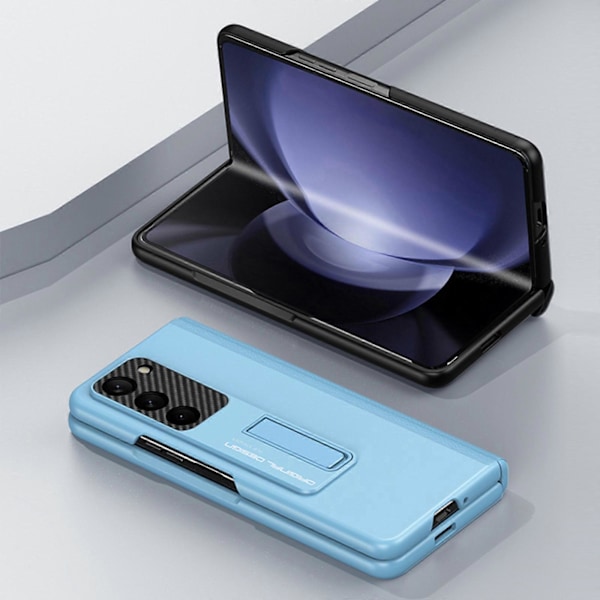 för Samsung Galaxy Z Fold 5 Skal Magnetiskt Gångjärnsskydd, Inbyggt Ställ & Skärmskydd, PU Stötsäkert Skal för Samsung Z Fold 5