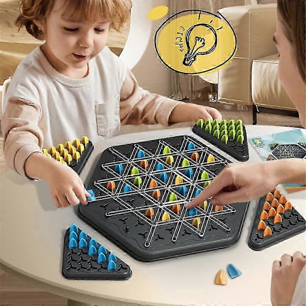 Kedjetriangel Geometri Brädspel Schackspel Triggle Gummibandsspel Pedagogisk Interaktiv Multiplayer Leksaker för Barn Familjefest Present Ny