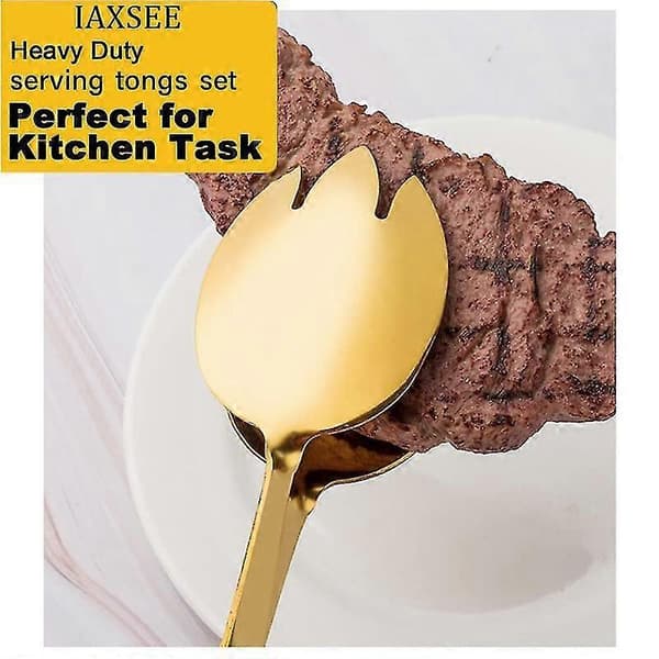 2-pack 25 cm Guld Serveringstänger Guld Serveringsbestick Salladstänger