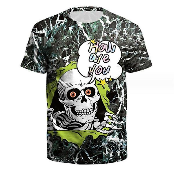 Halloween Skeleton Men Gutter T-skjorte style 8 4XL