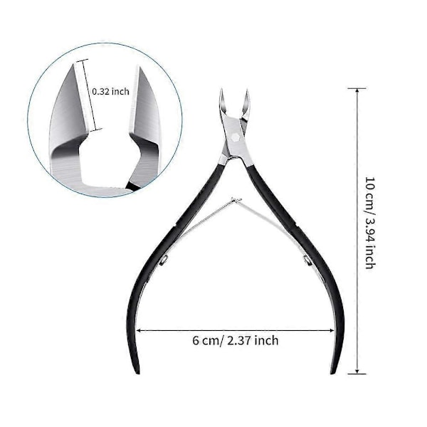 3-pack Nagelbandsklippare Nagelbandstänger Spetsigt Blad Nagelbandstrimmer Rostfria Nagelklippare Manikyrverktyg För Fingernaglar Ingen Nagelbandspusher