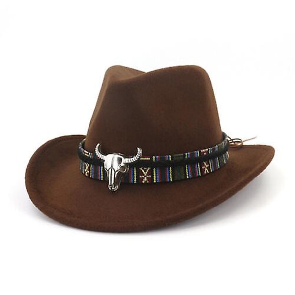 Cowboy-hattu Stetson Style Fedora Sun Summer Western Riding Leveälierinen cap Brown