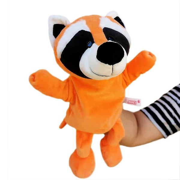 30 cm djurhanddocka plyschdocka pedagogisk leksak plyschleksak barngåva Orange raccoon