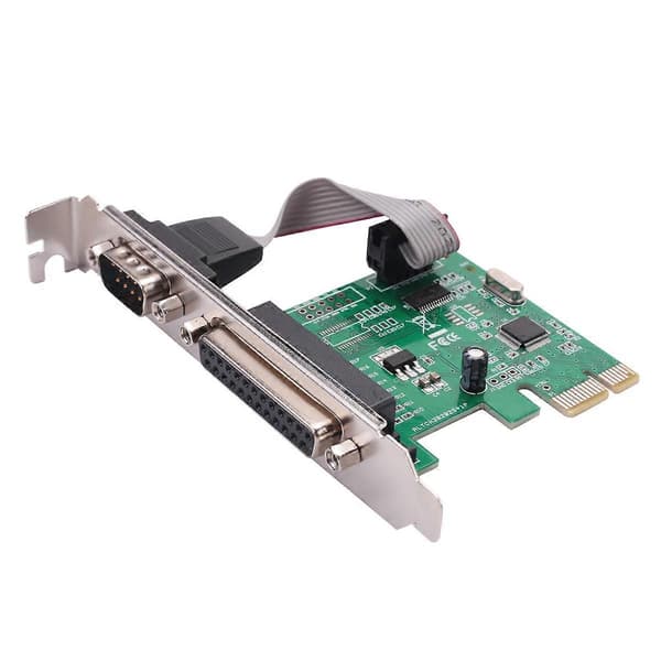 RS232 -232 Seriel Port COM & DB25 Printer Parallel Port til PCI-E PCI Express Kort Adapter Konverter
