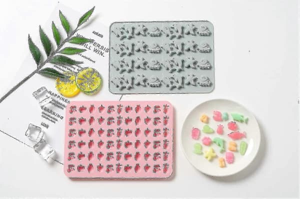Silikonform - Silikonformer for Gummy Candy og Isbiter, Sett med 2 Silikon
