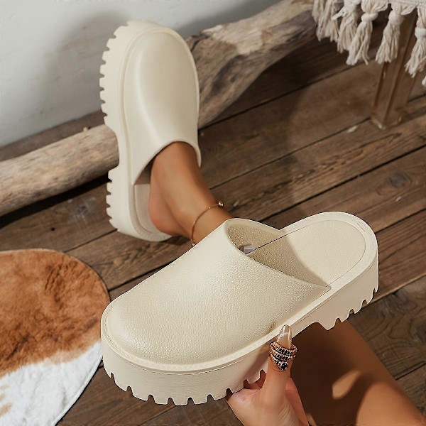 Nya modeller Enfärgade Pillow Slides, Slip On Mjuka Bekväma Platform Sandaler, Halkfria Casual Sommar Tofflor med Stängd Tå