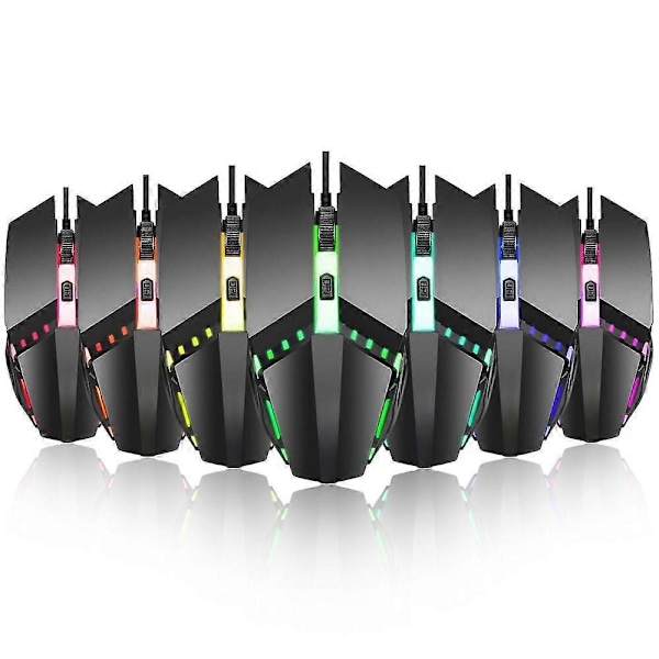Mus Färgglad Glödande Gamingmus 4D Ergonomisk Design