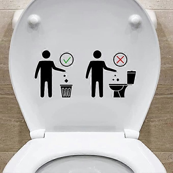 WC-istuimen tarra, jossa on lainauksia, varoitustekstejä, irrotettavia vedenpitäviä tarroja kylpyhuoneen WC-istuimen sisustukseen (musta)