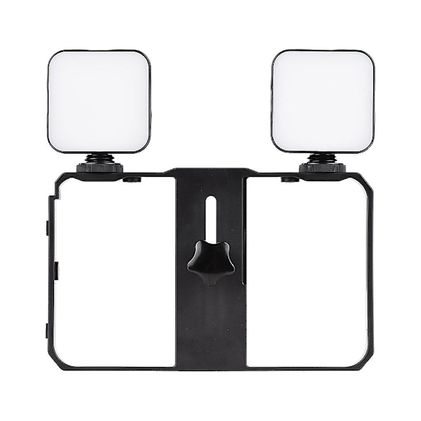 Andoer Mini LED Videovalo 5W Valokuvaus Täyttövalo 6500K Himmennettävä, 2kpl + Kädessä pidettävä älypuhelin V