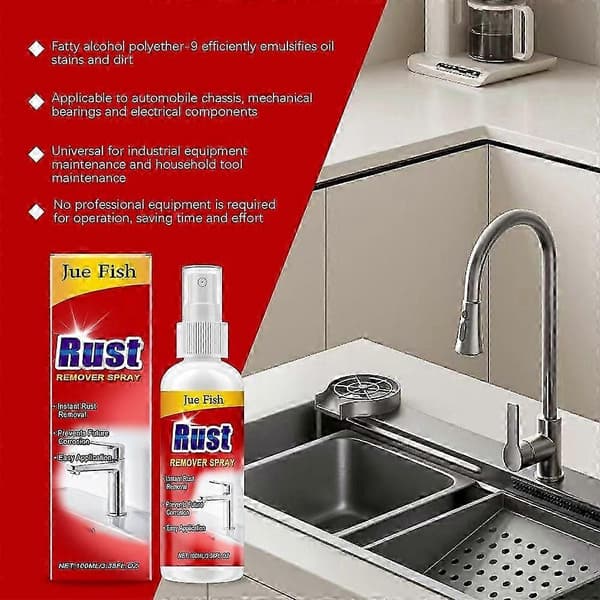 Rustfjerner Spray, Multifunktionelt Metalfedt Til Nem Rengøring Citronsyre