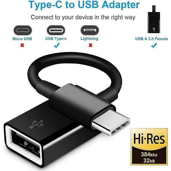 2-pak USB C til USB 2.0 Adapter Type-c Otg Kabel Type C Han til USB A Hun Adapter Kompatibel Med