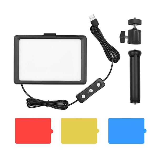 Andoer USB Videoneuvotteluvalaisinsarja, jossa 1 * LED-videovalo 5600K himmennettävä + 1 * Pöytäteline