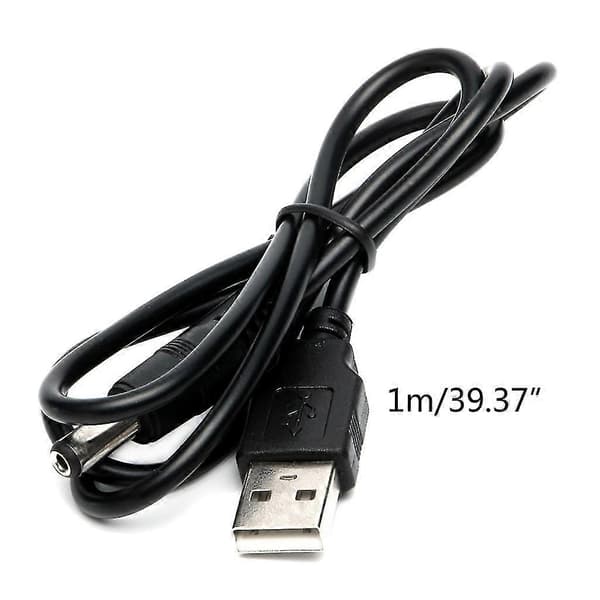 USB 2.0 Han A til DC 5.5mm X 2.1mm Stik til DC Strømkabel Ledning