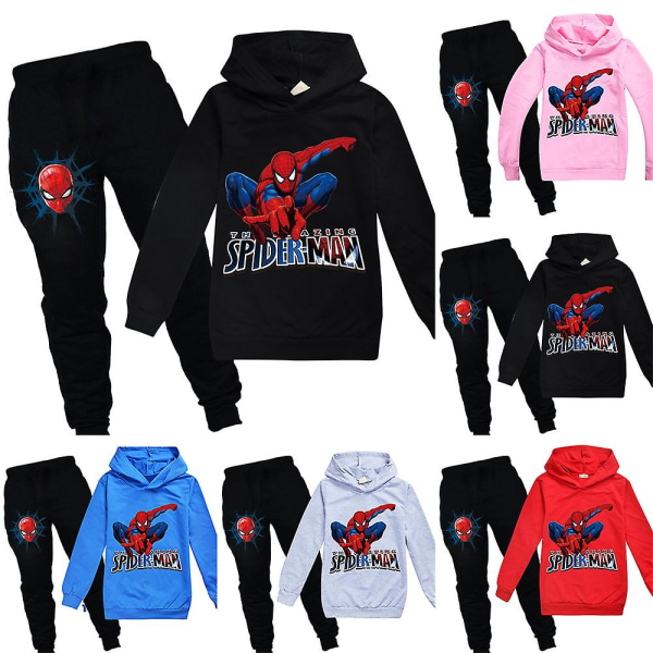Teen Spider-Man Pullover Hættetrøje joggingbukser 2-delt sæt Pink 11-12Years