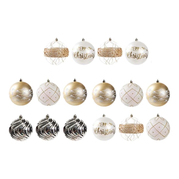 16x Julekuler Ornamenter Juletre Dekor Festartikler Sjarm Anheng Julekuler Bulk for Hjemmefest Jubileum