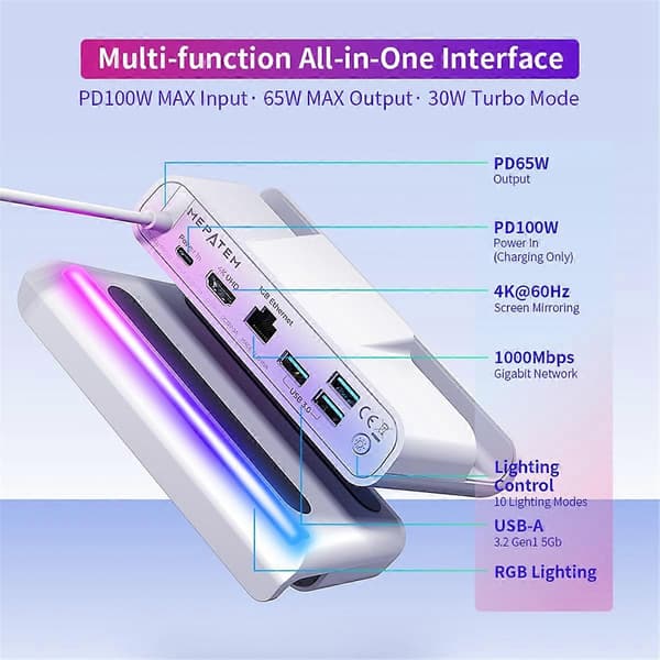 Dockingstation til ROG Ally Hub RGB Steam Deck Stand
