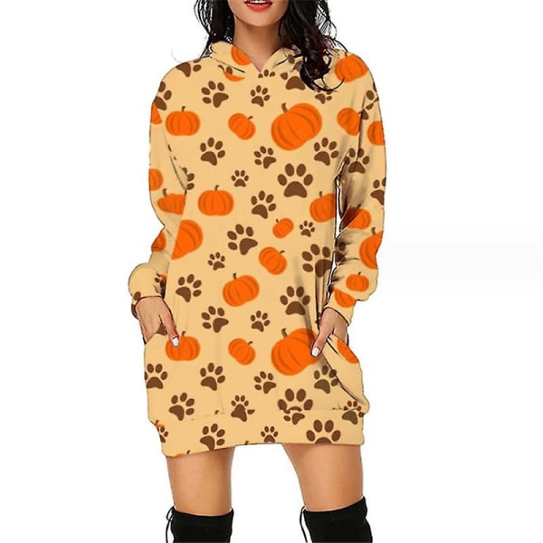 Halloween muotihupparit minimekko naisille Halloween Hocus Pocus -asu syksyinen pitkähihainen hupullinen mekko style 9 5XL