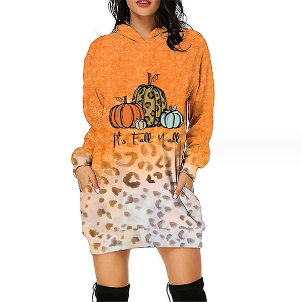Halloween Mode Hættetrøjer Minikjole Til Kvinder Halloween Hocus Pocus Kostume Efterår Langærmet Hættekjole style 1 4XL