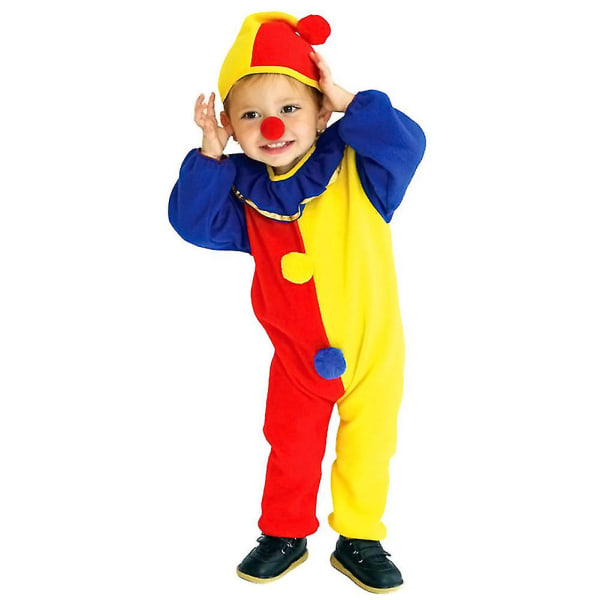 Børn Børn Jumpsuits Rompers+hat Halloween Carnival Clown Circus L