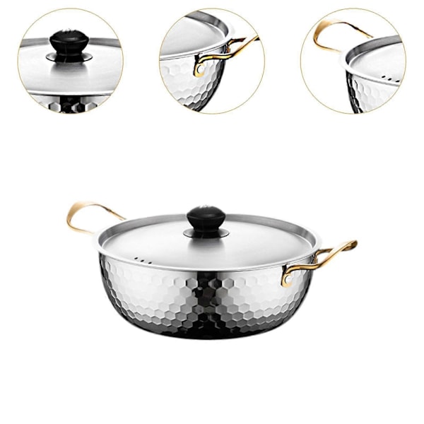 Koreansk Ramen Kastrull Köksredskap med Lock Multifunktionell Kastrull Kimchi Soppkastrull för Middagsbjudningar Soppa Ramyun Ägg Kött