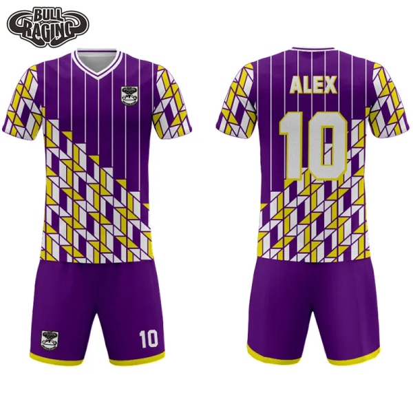 täysin sublimoitu räätälöity jalkapallopaita Football Kit Miesten lapsi Futbol Training PURPLE XL