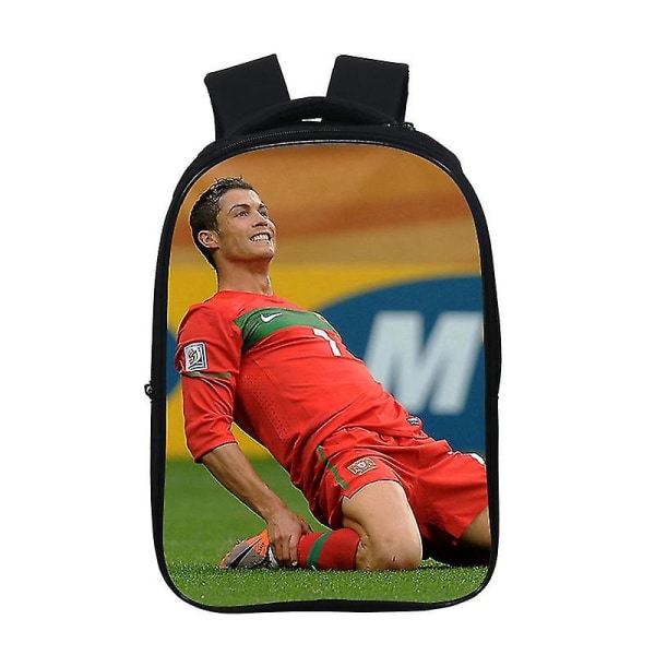 Football Crowe Around Ronaldo mønstret skulderrygsæk skoletaske i høj kvalitet Style 3
