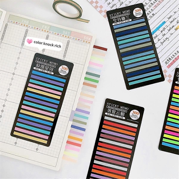 Transparent Rainbow Index Memo Pad It Klæbende Notesblokke Papir Klistermærker Noter Skoleartikler Kawaii St