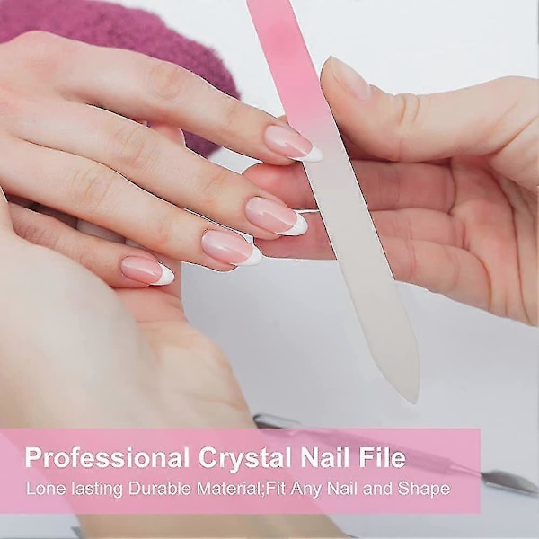 5-pack Glasnagelfil, Professionell Kristallnagelfil, Flerfärgad Kristallnagel
