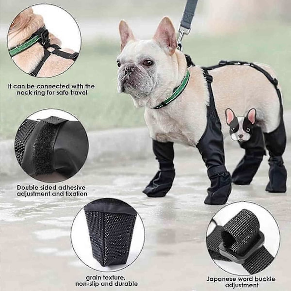 Vattentäta Hundskor Halkfria Hundstövlar - Hund Snöstövel Leggings - Andningsbara Tasskydd Stövletter Med Hängslen xi