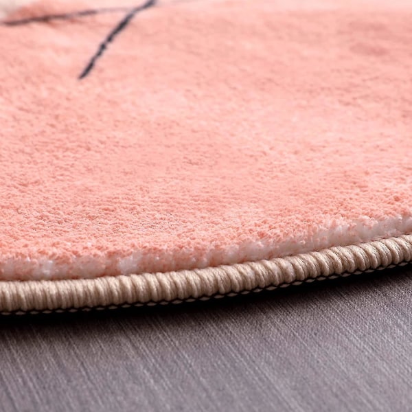 Tflycq søde lyserøde runde badeværelsestæpper 2 fod i imiteret uld blød shag cirkelbademåtte med gummibagside Moderne abstrakt æstetisk kunst mønstret badetæppe ikke