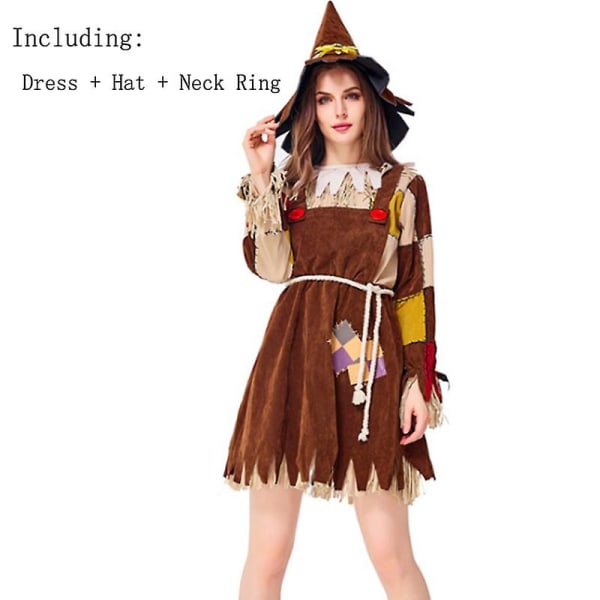 Carnival Halloween Lady fugleskremsel kostyme Evil Wizard Fairy Tale Spooktacular Cosplay Fancy festkjole Orange S